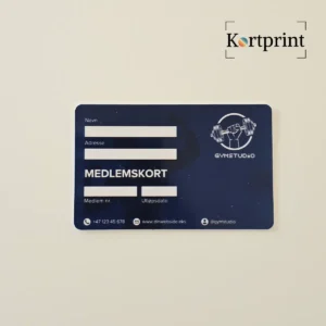 Eksempel på medlemskort med fargetrykk for medlemsklubb og lojalitetsprogram